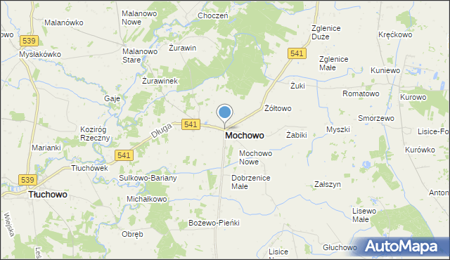 mapa Mochowo, Mochowo powiat sierpecki na mapie Targeo