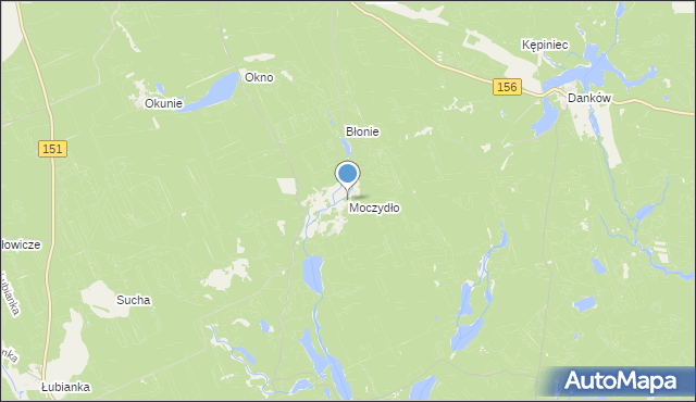 mapa Moczydło, Moczydło gmina Barlinek na mapie Targeo