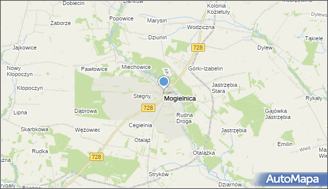 mogielnica mapa Mapa Mogielnica, Mogielnica powiat grójecki na mapie Targeo