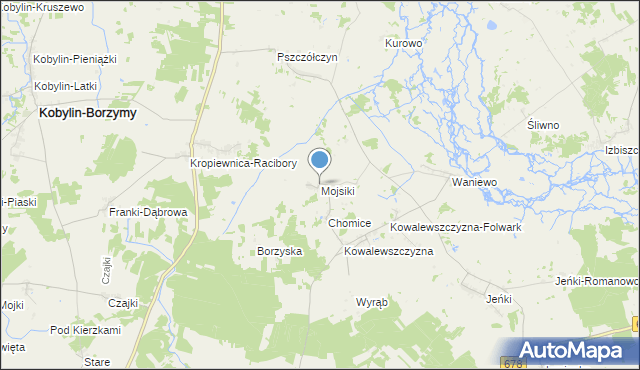 mapa Mojsiki, Mojsiki na mapie Targeo