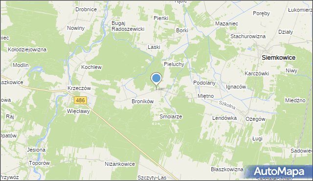 mapa Mokre, Mokre gmina Siemkowice na mapie Targeo