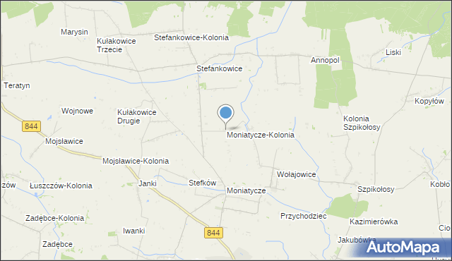 mapa Moniatycze-Kolonia, Moniatycze-Kolonia na mapie Targeo