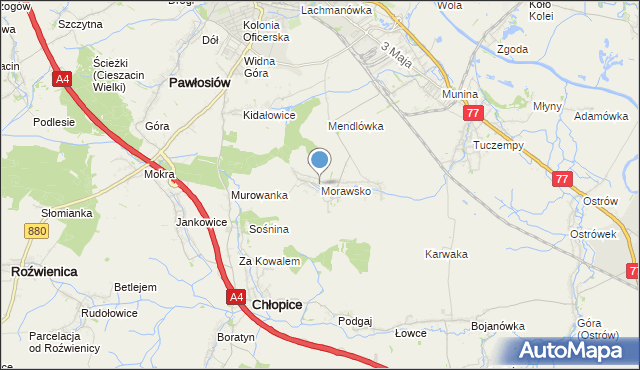 mapa Morawsko, Morawsko gmina Jarosław na mapie Targeo