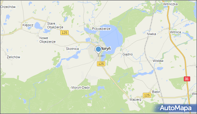 mapa Moryń-Osiedle, Moryń-Osiedle na mapie Targeo