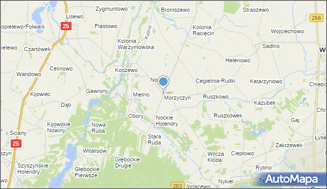 mapa Morzyczyn, Morzyczyn gmina Wierzbinek na mapie Targeo