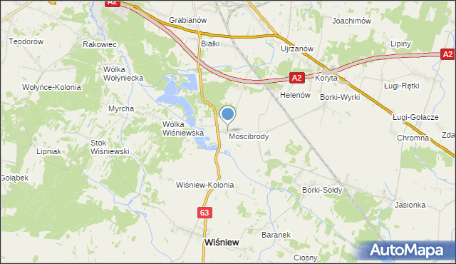 mapa Mościbrody, Mościbrody na mapie Targeo