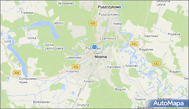 mapa Mosina, Mosina powiat poznański na mapie Targeo