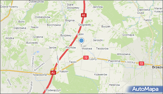 mapa Moskwa, Moskwa gmina Nowosolna na mapie Targeo