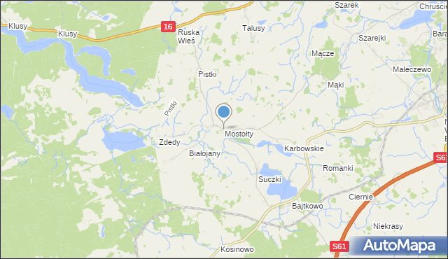 mapa Mostołty, Mostołty na mapie Targeo