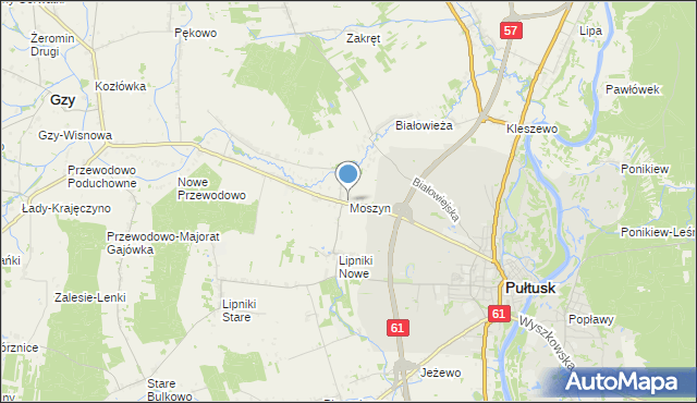 mapa Moszyn, Moszyn na mapie Targeo