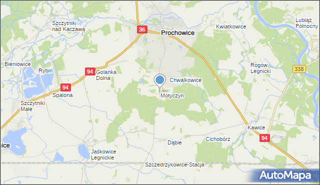 mapa Motyczyn, Motyczyn na mapie Targeo