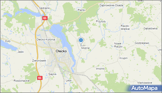 mapa Możne, Możne na mapie Targeo