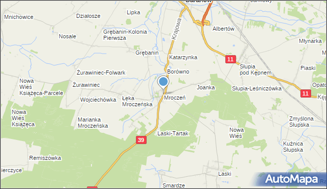 mapa Mroczeń, Mroczeń na mapie Targeo