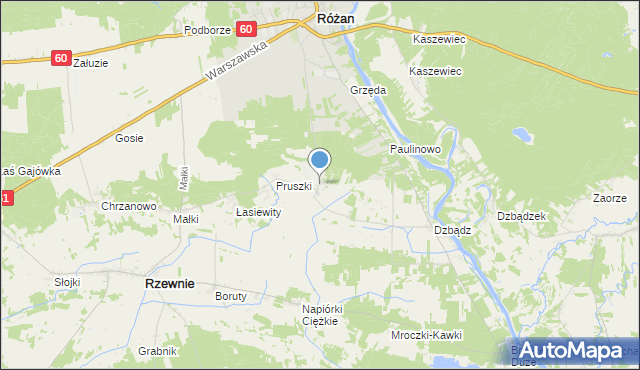 mapa Mroczki-Rębiszewo, Mroczki-Rębiszewo na mapie Targeo