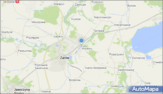 mapa Mrowiny, Mrowiny gmina Żarów na mapie Targeo