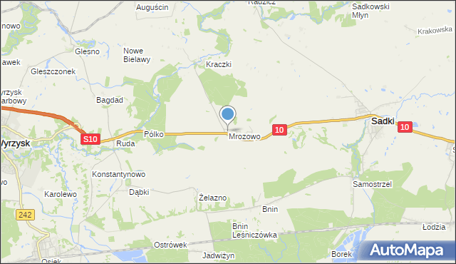 mapa Mrozowo, Mrozowo na mapie Targeo