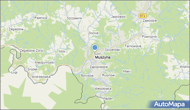 muszyna mapa Mapa Muszyna, Muszyna na mapie Targeo