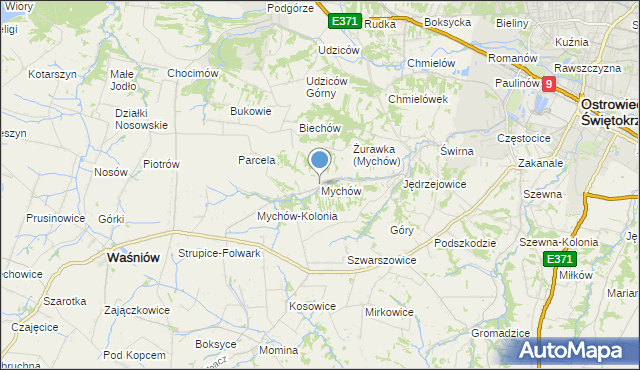 mapa Mychów, Mychów na mapie Targeo