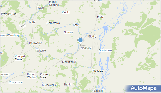 mapa Nadbory, Nadbory na mapie Targeo