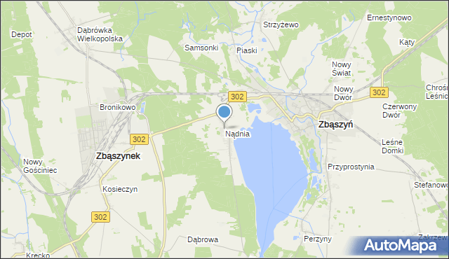 mapa Nądnia, Nądnia na mapie Targeo