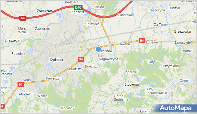 mapa Nagawczyna, Nagawczyna na mapie Targeo