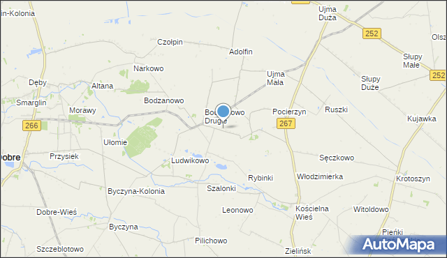 mapa Nagórki, Nagórki gmina Osięciny na mapie Targeo