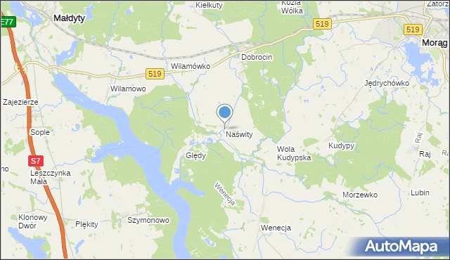 mapa Naświty, Naświty na mapie Targeo