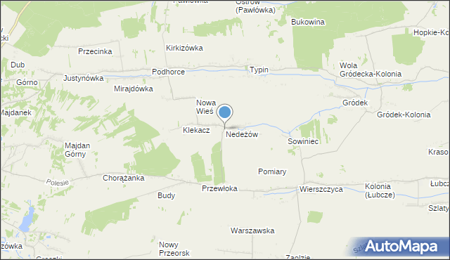 mapa Nedeżów, Nedeżów na mapie Targeo