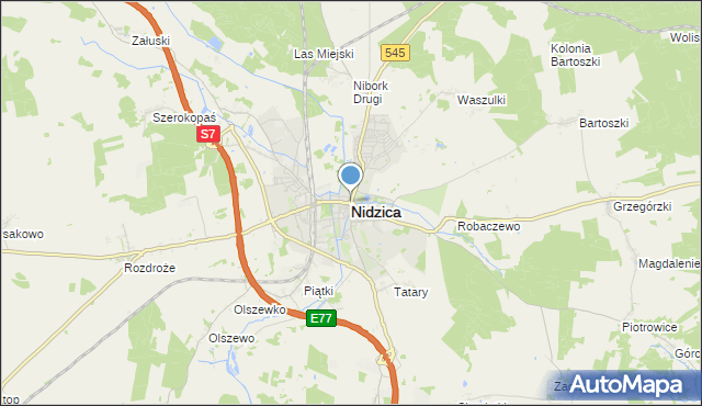 mapa nidzicy i okolic Mapa Nidzica, Nidzica na mapie Targeo