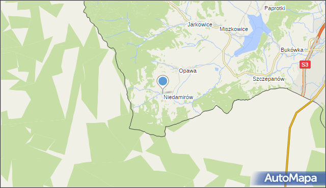 mapa Niedamirów, Niedamirów na mapie Targeo