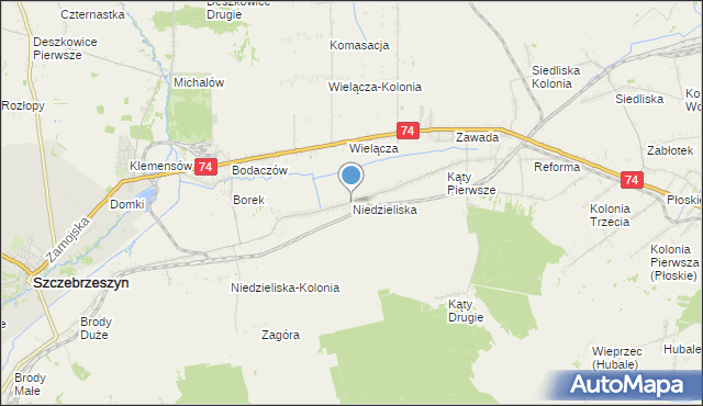mapa Niedzieliska, Niedzieliska gmina Szczebrzeszyn na mapie Targeo