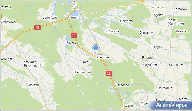 mapa Niedźwiedź, Niedźwiedź gmina Ostrzeszów na mapie Targeo