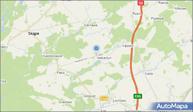 mapa Niekarzyn, Niekarzyn na mapie Targeo