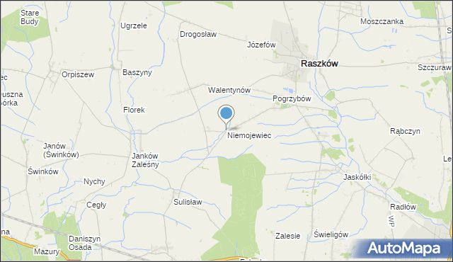 mapa Niemojewiec, Niemojewiec na mapie Targeo