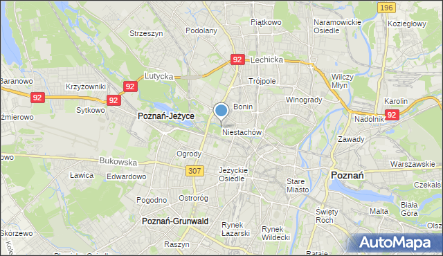 mapa Niestachów, Niestachów gmina Poznań na mapie Targeo