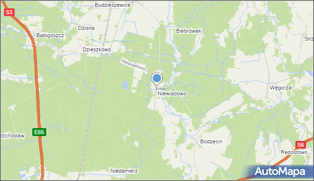 mapa Niewiadowo, Niewiadowo na mapie Targeo