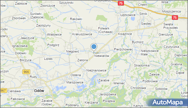 mapa Niewiarów, Niewiarów na mapie Targeo