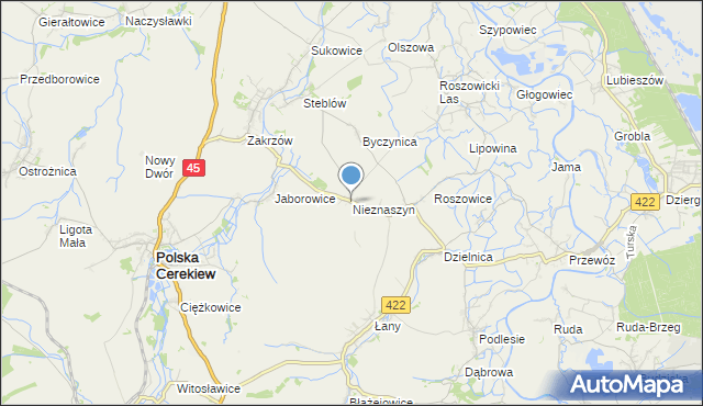 mapa Nieznaszyn, Nieznaszyn na mapie Targeo