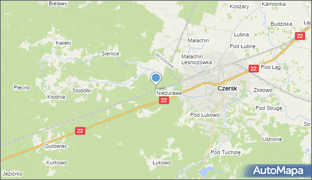 mapa Nieżurawa, Nieżurawa na mapie Targeo