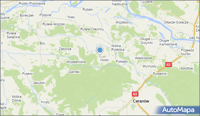 mapa Noski, Noski na mapie Targeo