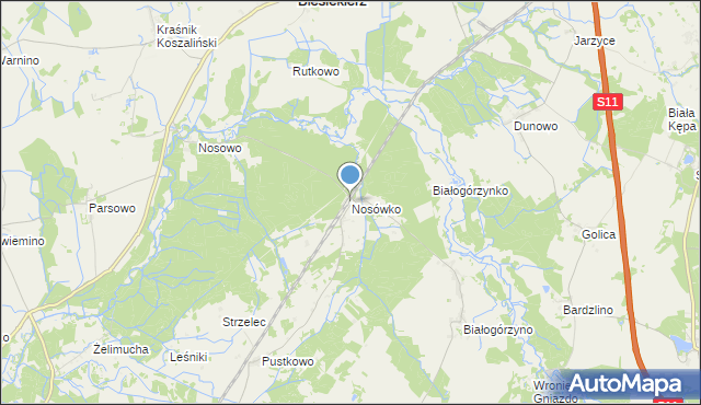 mapa Nosówko, Nosówko na mapie Targeo