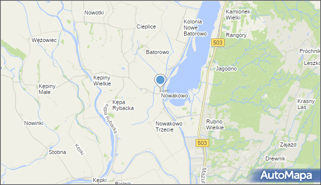 mapa Nowakowo, Nowakowo gmina Elbląg na mapie Targeo