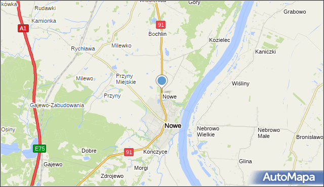 mapa Nowe, Nowe powiat świecki na mapie Targeo