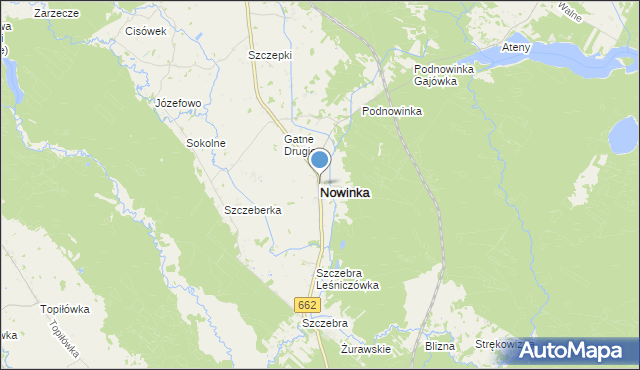 mapa Nowinka, Nowinka powiat augustowski na mapie Targeo