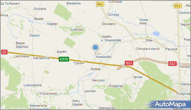 mapa Nowosiółki, Nowosiółki gmina Chełm na mapie Targeo