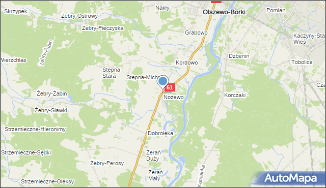 mapa Nożewo, Nożewo na mapie Targeo