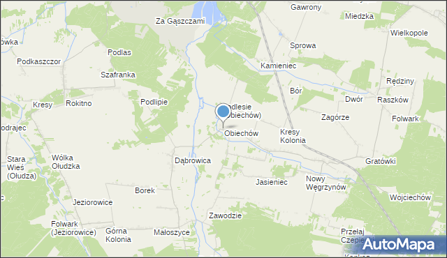 mapa Obiechów, Obiechów na mapie Targeo