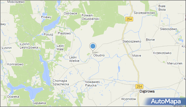 mapa Obudno, Obudno na mapie Targeo