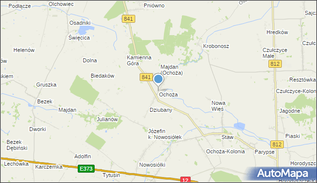 mapa Ochoża, Ochoża gmina Wierzbica na mapie Targeo