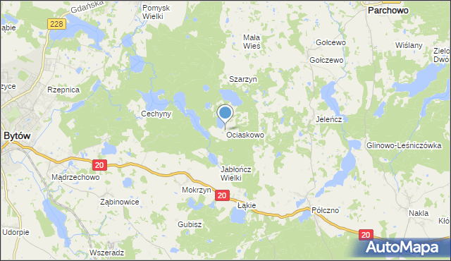 mapa Ociaskowo, Ociaskowo na mapie Targeo